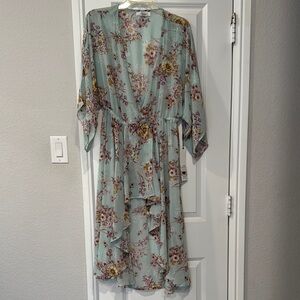Floral Chiffon Wrap Dress